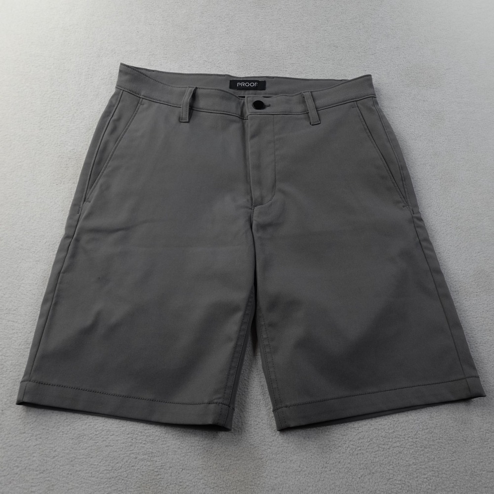 Proof Nomad Shorts Mens 30 Gray 9" Stretch Performance Travel Chino Huckberry